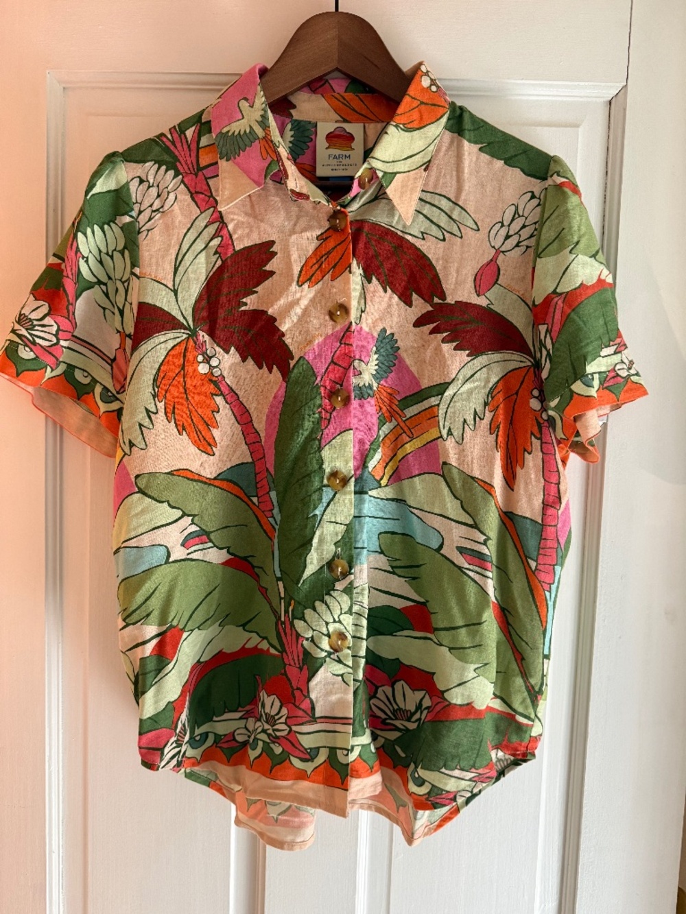 Farm Rio for Anthro vacation shirt
